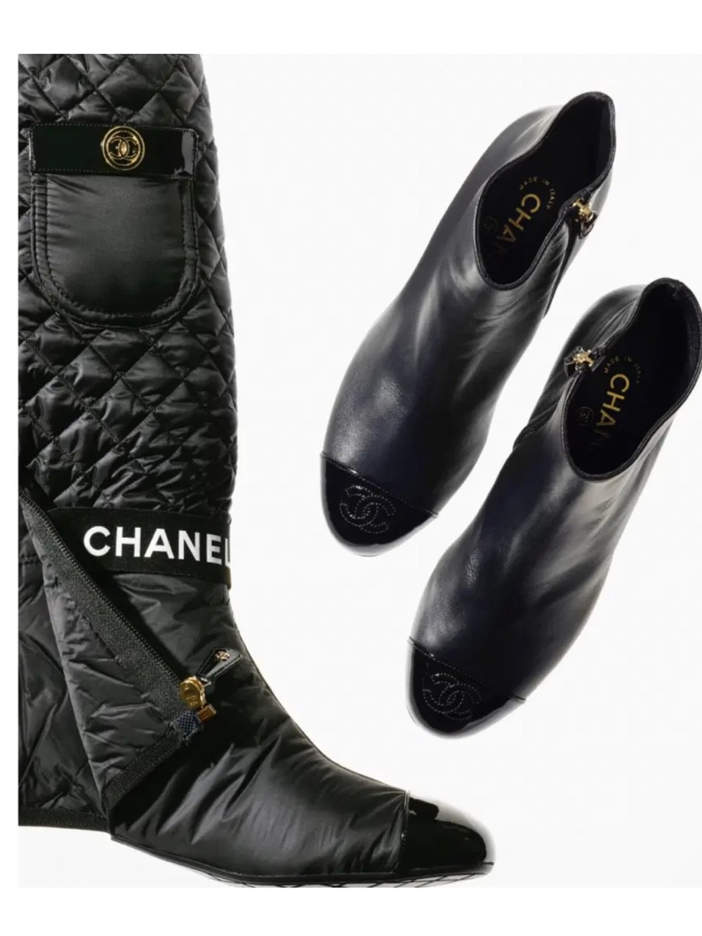 CHANEL Boots  Two way quilted leather  CC logo Runway size 40 - Picture 15 of 16